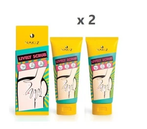 2 x Nakiz Lively Scrub Cream Buttocks, Groin Natural Extracts Exfoliate Old Skin - Picture 1 of 6