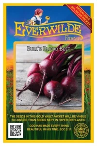 1 Oz Bull's Blood Beet Seeds - Everwilde Farms Mylar Seed Packet - Picture 1 of 3