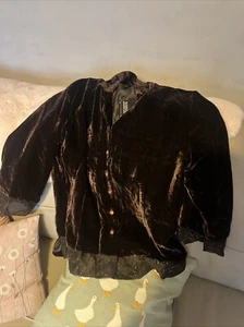 Alexandra Bartlett Vintage Y2K Samt Verzierung Seide Damen Jacke Gr. L - Bild 1 von 12