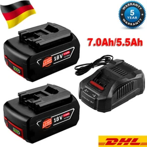 18V Für Bosch Akku GBA 7,0Ah Lithium Batterie BAT609 BAT618 GSR GSB / Ladegerät - Bild 1 von 18