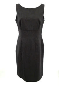 H&M Women’s Sheath Sleeveless Dress Size 12 Dark Gray Career Midi - Picture 1 of 7