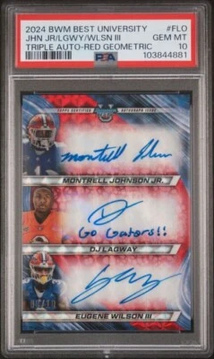 2024 BOWMAN BEST U TRIPLE AUTO M. JOHNSON JR./E. WILSON/ DJ LAGWAY /10 PSA 10 - Image 1 of 2