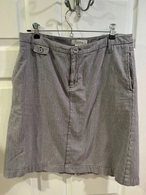 Merona Denim Blue White Ticking Stripe Pencil Skirt Cotton Medium Women’s Sz 8 - Image 1 of 4