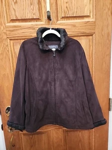Liz Claiborne waschbarer Wildledermantel, XL - Bild 1 von 4