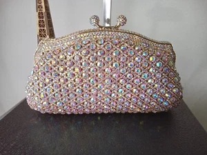 NEW CLUCTH ALL CRYSTAL EVENING RHINESTONES CLUTCH - Picture 1 of 16