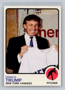 Custom Novelty Donald Trump 1973 Topps Style Presidential Yankees Baseball Card - Picture 1 of 25