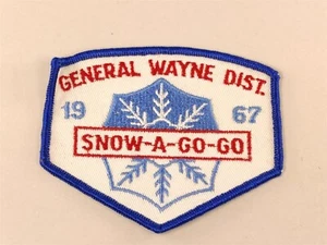 ✅ General Wayne Patch 1967 District PA Snow-A-Go-Go Vintage BSA Boy Scout - Bild 1 von 2