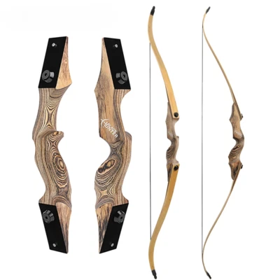 Arco recurvo de 60"" 25-60 lb arco de mano derecha/izquierda tecnología arco de madera tiro con arco dividido de madera Foto 1 de 4