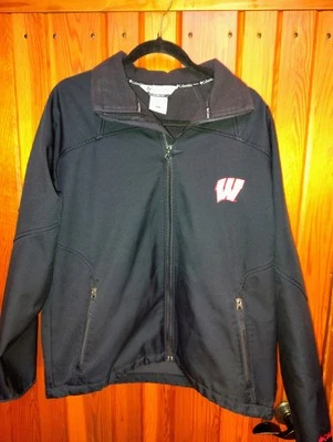 COLUMBIA Wisconsin Badgers Women’s Jacket Black Soft Shell Large  - Image 1 of 4
