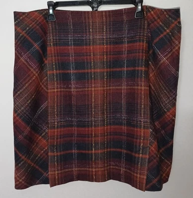 Falda para mujer J. Jill Multit mezcla de lana a cuadros cremallera forrada lápiz recto talla 18 Foto 1 de 4