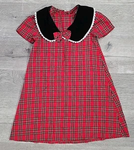 Vintage Bonnie Jeanskleid Weihnachten rot kariert. Größe 6x - Bild 1 von 7