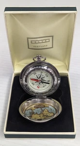 Vintage Dalvey - Scotland - Pocket Compass World Map - Stainless - Mint in Box - Picture 1 of 7