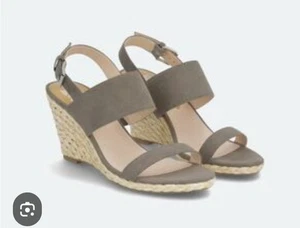 NWOB DV8 Dolce Vita Praiya Faux Suede Espadrille Wedge Sandals Olive Women’s 7 - Picture 1 of 9