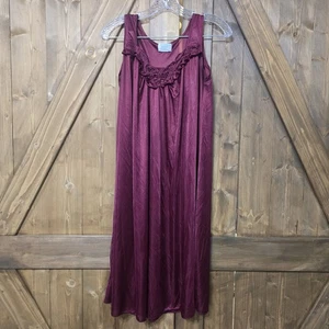 Camicia da notte stile vintage Lati collezione intimi bordeaux raso slip - Foto 1 di 4