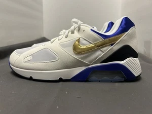 Nike Men's 9 Air Max 180 Concord Summit White/Metallic Gold Sneaker FJ9259-101 - Picture 1 of 9