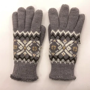 Warm Gray Knit Aris Winter Gloves Pattern Made Philippines - Picture 1 of 6