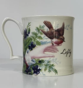 Victorian Trading Co. "Lefty" "I Am Unique" Tasse mit viktorianischer Kunst und Rotkehlchen - Bild 1 von 9