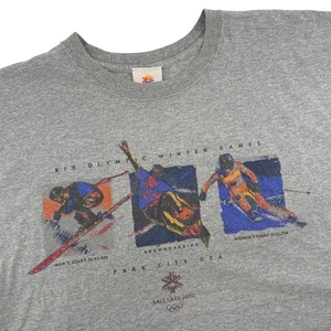 T-shirt uomo Olimpiadi del Lago Salato vintage 2002 grigia sci snowboard XL - Foto 1 di 7