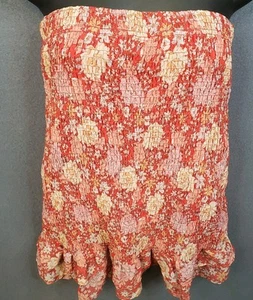 Falda ceñida al cuerpo floral acanalada Haute Monde con dobladillo con volantes para mujer talla M mediana - Imagen 1 de 8