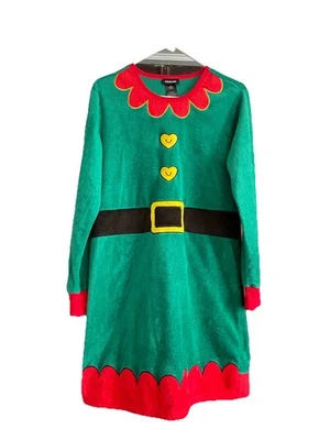 Joe Boxer Mujer Navidad Elfo Fiesta Feo Suéter Vestido Mediano Foto 1 de 3