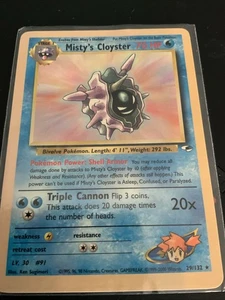 Tarjeta Stage 1 PokeMon "Misty's Cloyster" 70 HP 29/132 Gamefreak 2000 - En funda - Imagen 1 de 10