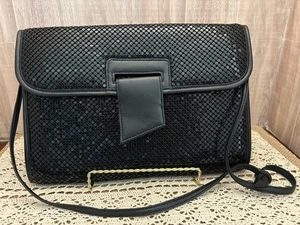 1980's Vintage Whiting & Davis Black Chainmaile/Mesh Shoulder Bag/Purse - Picture 1 of 8