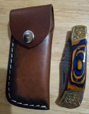 Cuchillo plegable y estuche Aspen Edge Twist Damascus  Foto 1 de 3