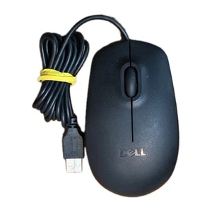 Mouse de rueda de desplazamiento con cable negro óptico Dell enchufe USB  - Imagen 1 de 3