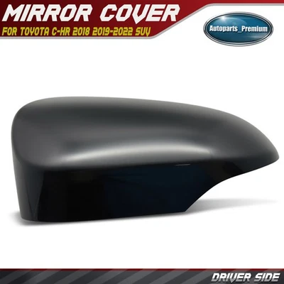 Tapa de cubierta de espejo retrovisor lateral del conductor de plástico negro liso para Toyota C-HR 2018-2022 SUV Foto 1 de 4