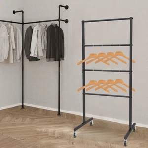 Percha de ropa estante de almacenamiento portátil de metal organizador para colgar ropa con ruedas - Imagen 1 de 22