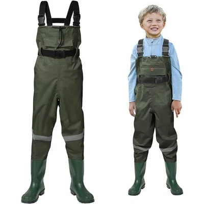Fishing Waders for Toddler Children HISEA Kids Chest Waders Waterproof  - Image 1 of 4