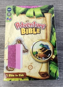 Adventure Bible NIV Childrens Leather Pink Floral - Picture 1 of 11