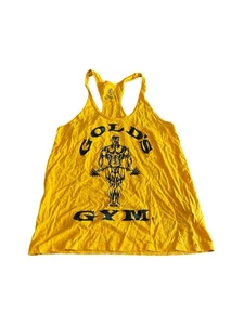 Golds Gym Men’s Tank Top Stringer Size M Yellow Bodybuilding Singlet Arnold Logo - Bild 1 von 10