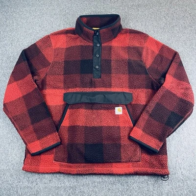 Pullover polar Sherpa calce relajado Carhartt para hombre talla L 0J4991-M Buffalo Plaid Foto 1 de 4