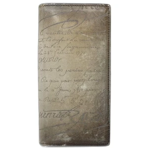 Berluti Geldbörse Kalligrafie umlaufender Reißverschluss Leder grau schwarz /181226 - Bild 1 von 8