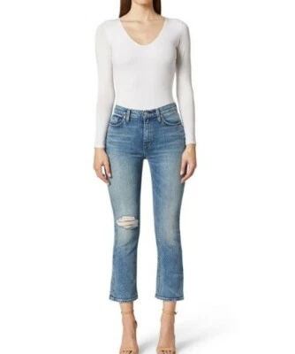 Pantalones de mezclilla Hudson para mujer Holly recortados rasgados desgastados bootcut azules EE. UU. 32 nuevos Foto 1 de 4