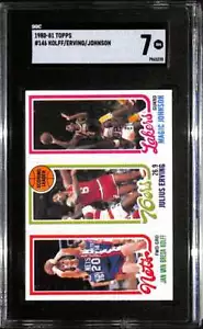 1980-81 Topps 146 Van Breda Kolff Julius Erving Magic Johnson Rookie SGC 7 NM - Picture 1 of 2