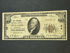 1929 $10 National Currency Note ***Wilwaukee Wisconsin*** US Bill LOW Shipping!! - Picture 1 of 2