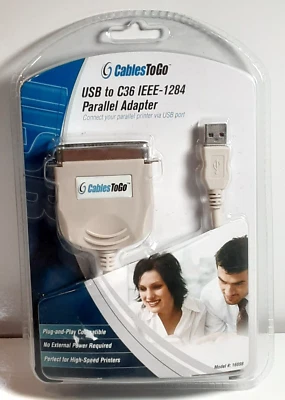 Cables to go USB to C36 IEEE-1284 Parallel Adapter New Old Stock M3 - Image 1 of 4