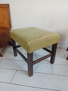 Mid Century Footstool Original Stool Green Retro Vintage - Picture 1 of 15
