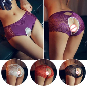 Lingerie Underwear Open Crotch Sexy Lace Panties Transparent Panties Hollow Out - Picture 1 of 19