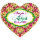Personalised Wedding, Mehndi, Dholki, Henna, Mayun Cut To Heart Shape Stickers