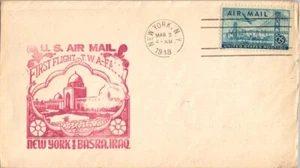 Trans World Airways TWA First Flight New York - Basra Iraq - 1948 - Picture 1 of 2