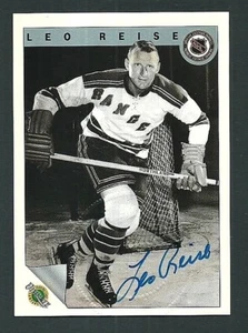 Leo Reisen New York Rangers 1992 Ultimate Original Six Auto Card #28 - Foto 1 di 2