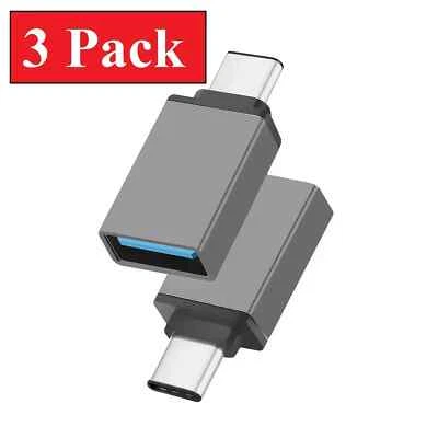 ZOUWANGWANG 3-Pack USB-C 3.1 Male to USB A Female Adapter Converter OTG Type C Android Phone