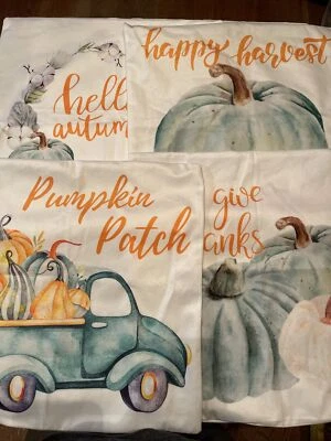 Juego de 4 fundas de almohada decoración otoño 17x17 pulgadas     Foto 1 de 4