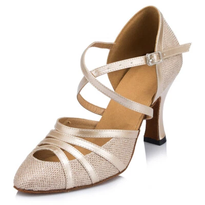 Women Girls Ballroom Latin Tango Modern Salsa Indoor Sole Dance Heels Shoes 3Col