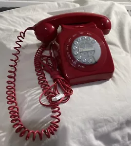 Geemarc Telecom SA Mayfair Druckknopf Telefon rot Vintage/Retro Stil - Bild 1 von 7