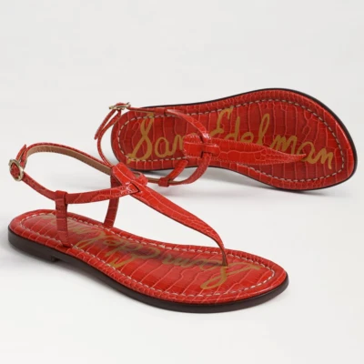Sandalias Sam Edelman Gigi Terra Tanga Croco Talla 5.5 Naranja Foto 1 de 4