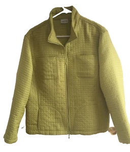 Chico's Green Quilted Jacket Size 2 (12-14) - Picture 1 of 8